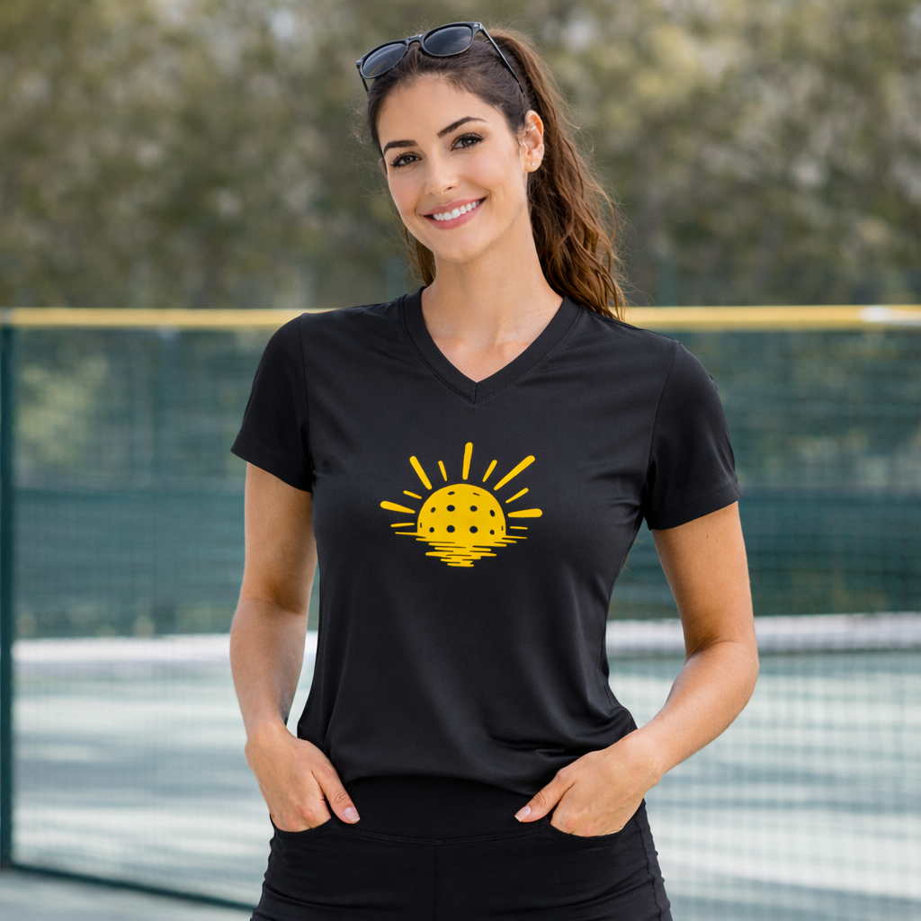 Pickleball Sun Women Dri-FIT: V-neck